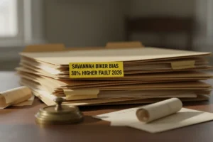 Savannah Biker Bias: 30% Higher Fault in 2026