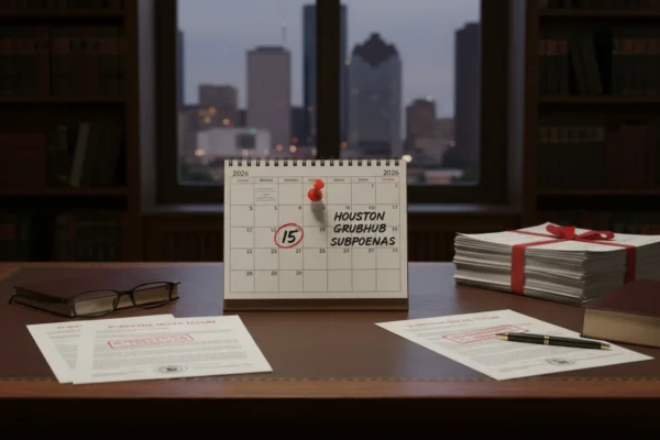 Houston Grubhub Injury: Subpoenas in 2026